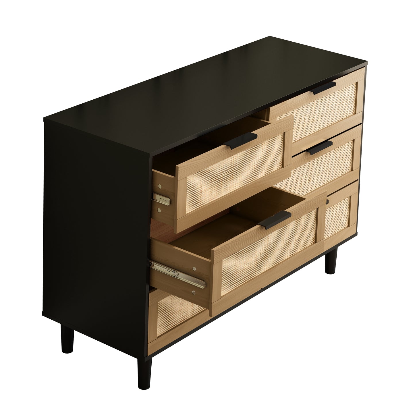 Black Elegance Rattan Dresser