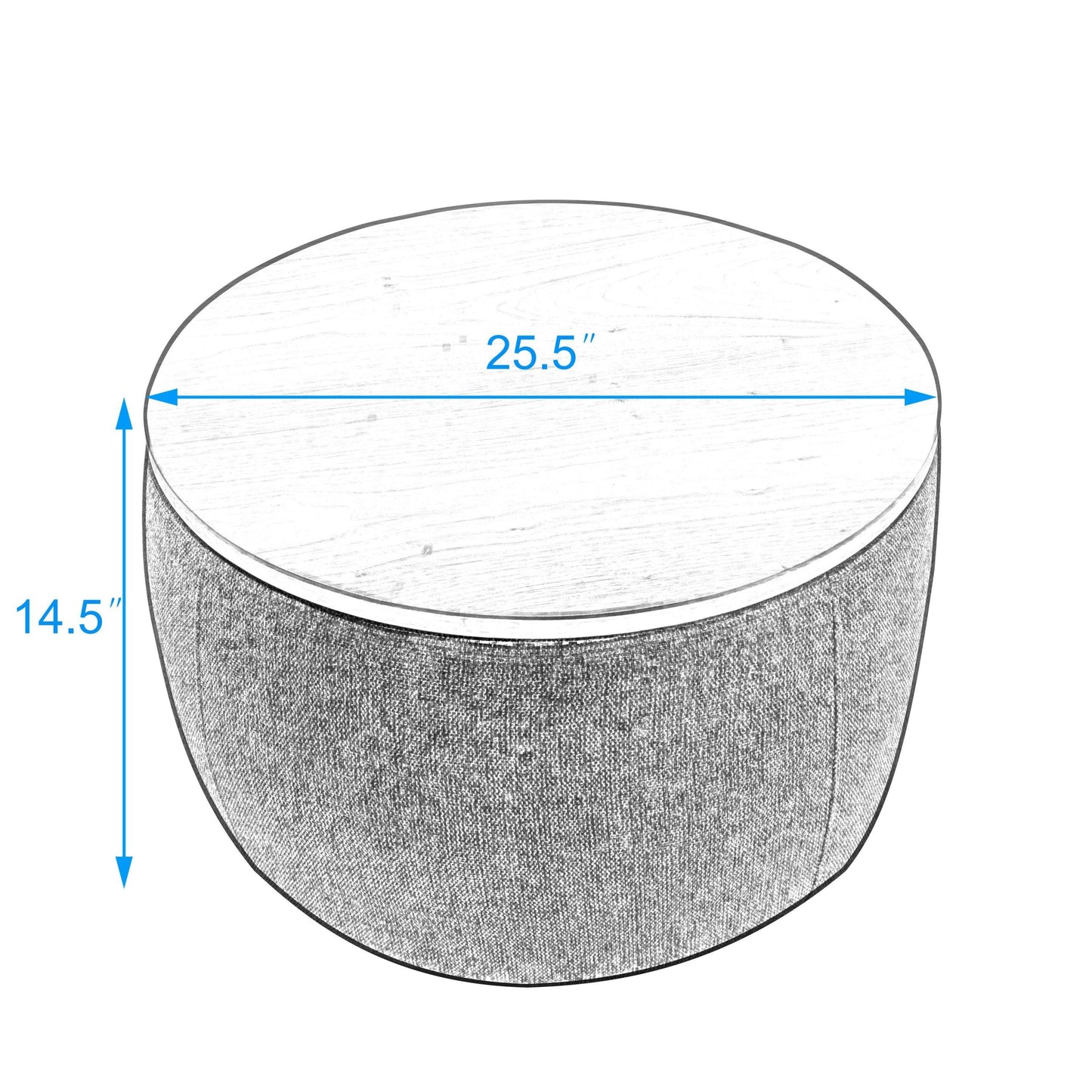 VersaStyle Round Storage Ottoman