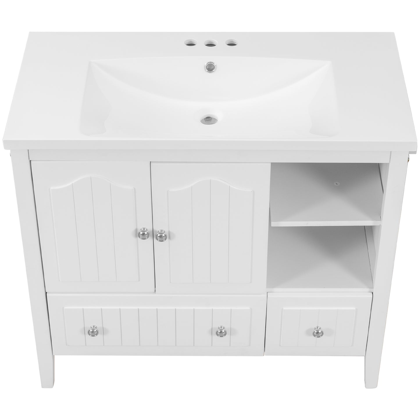 36" Bathroom Vanity With Ceramic Basin