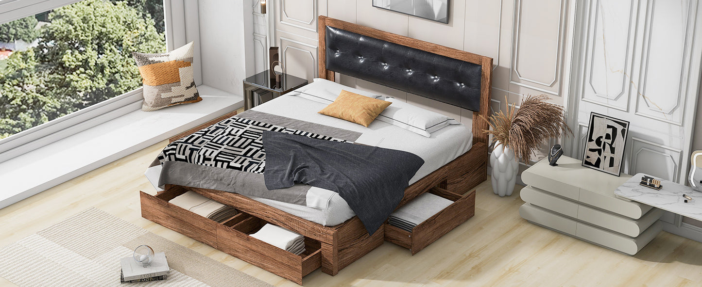 Modern Simplicity Queen Size Wood Platform Bed