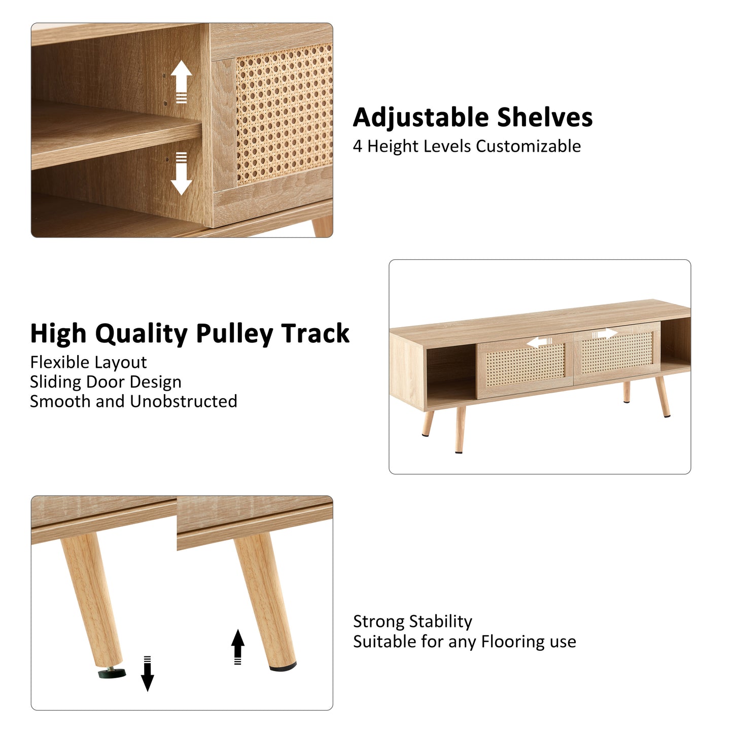 Double Sliding Doors TV Cabinet
