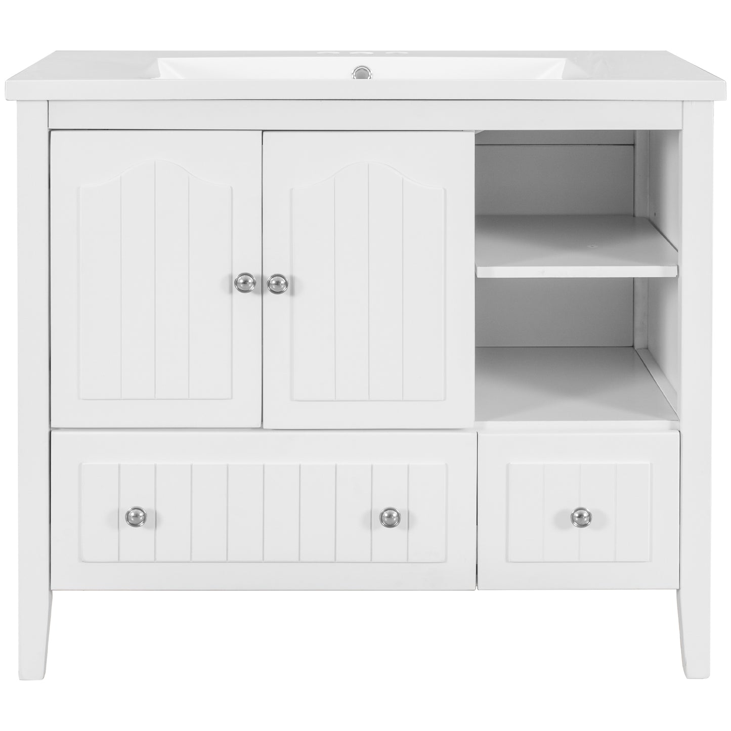 36" Bathroom Vanity With Ceramic Basin