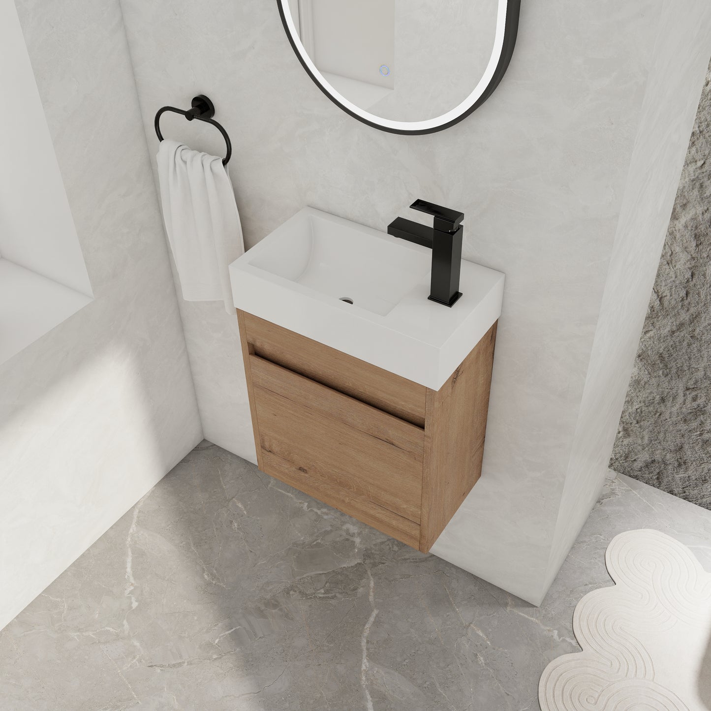 18'' Wall Mounted Bathroom Vanity