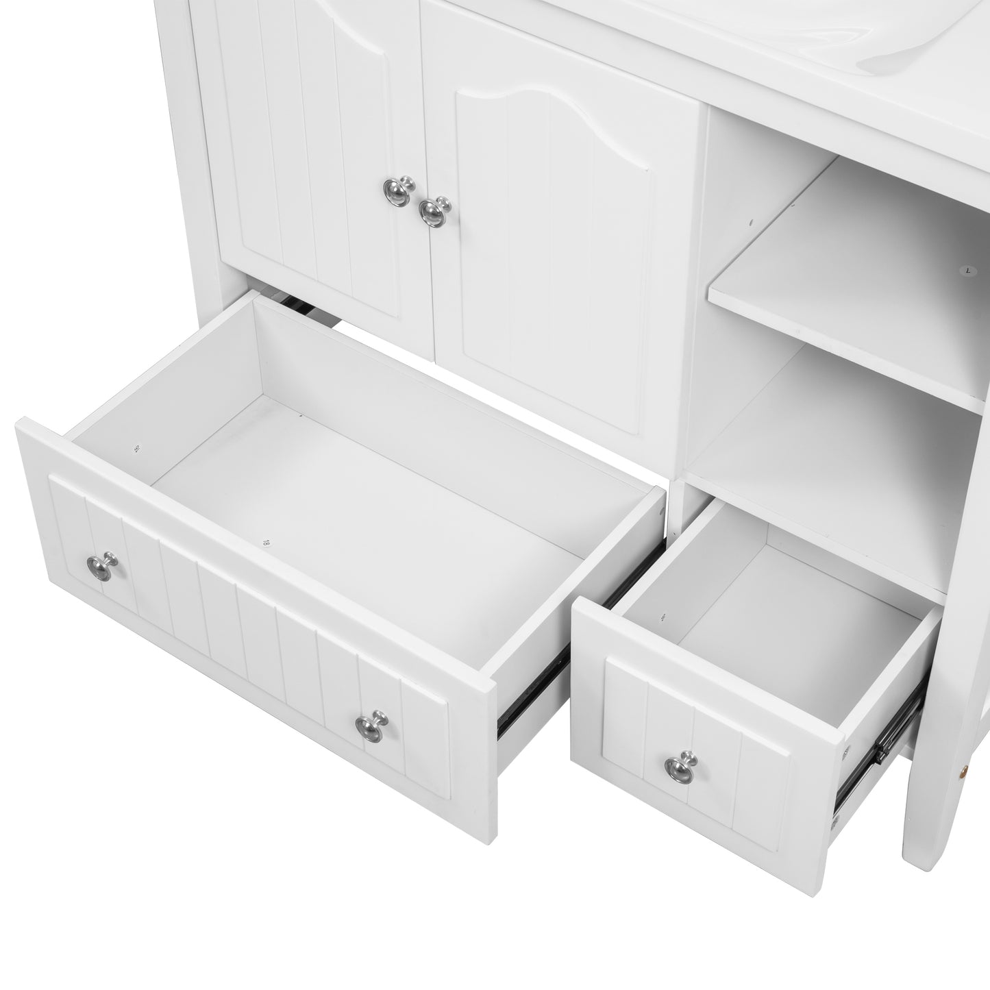 36" Bathroom Vanity With Ceramic Basin