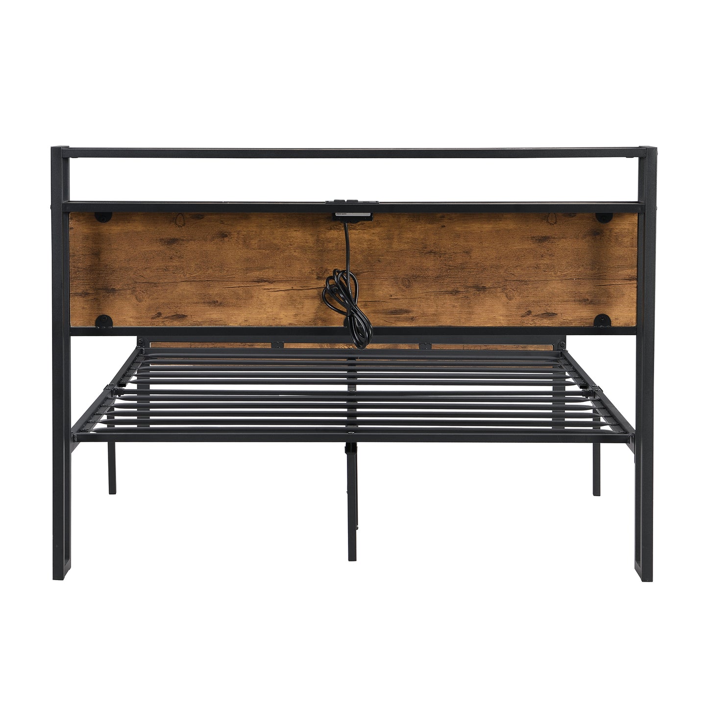 Modern Black Metal Platform Bed