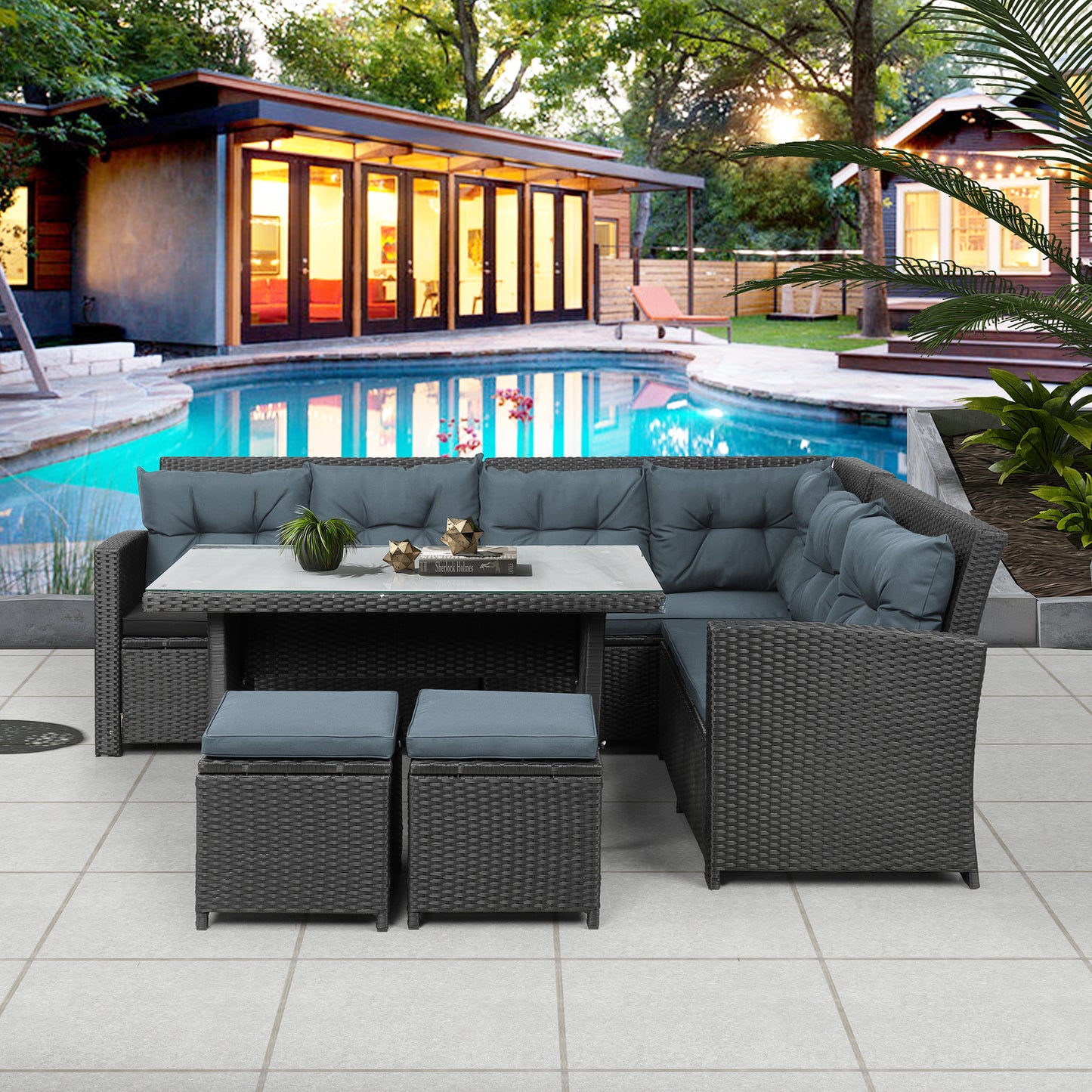 6-Piece Patio Outdoor Sectional Sofa