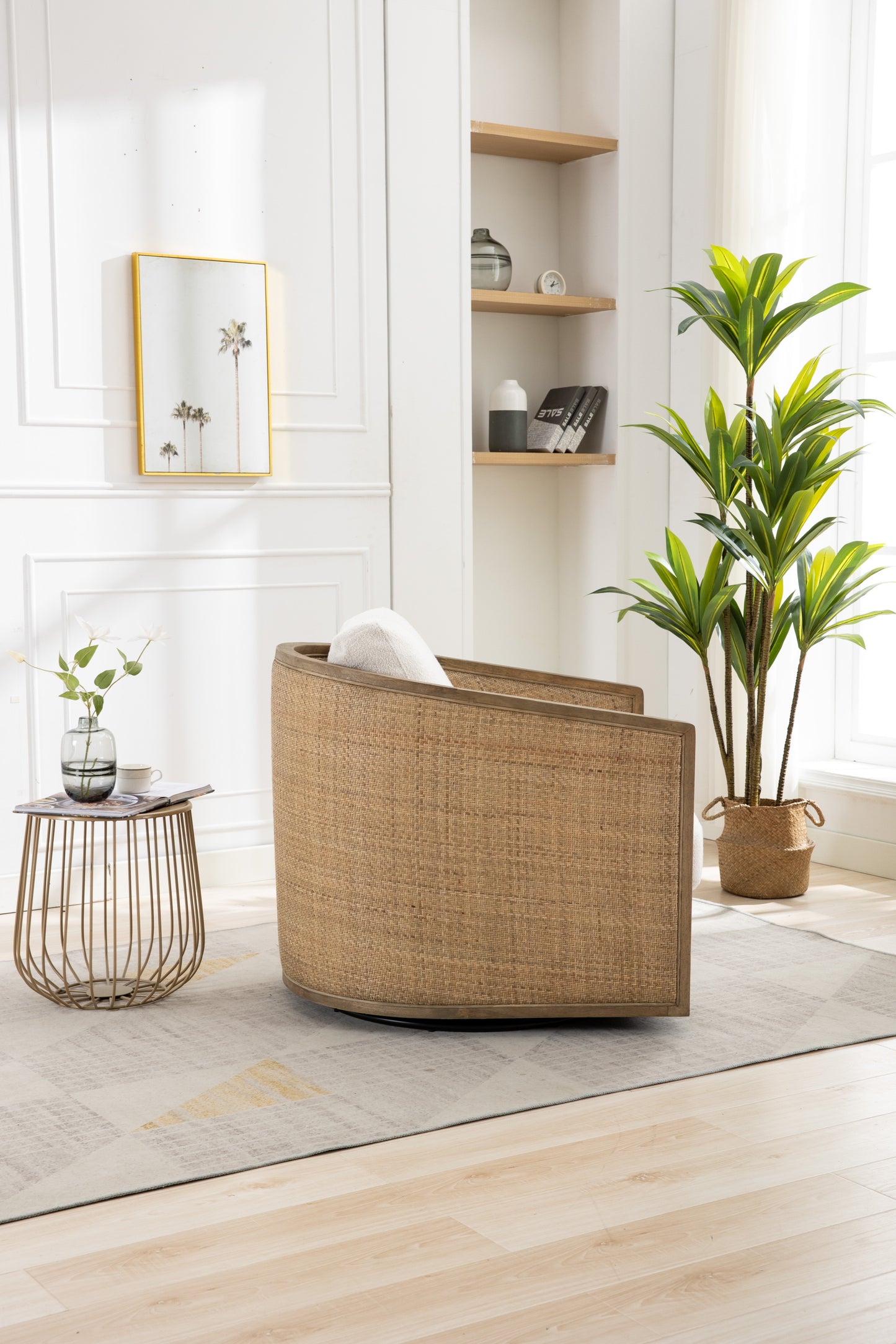Coolmore Swivel Barrel Accent Chair