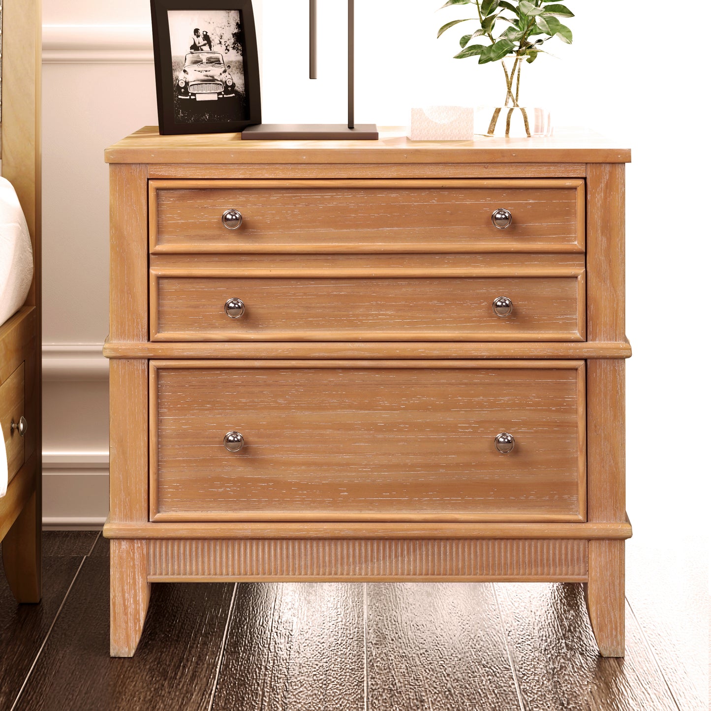 Elysian Pine 3-Drawer Side Table