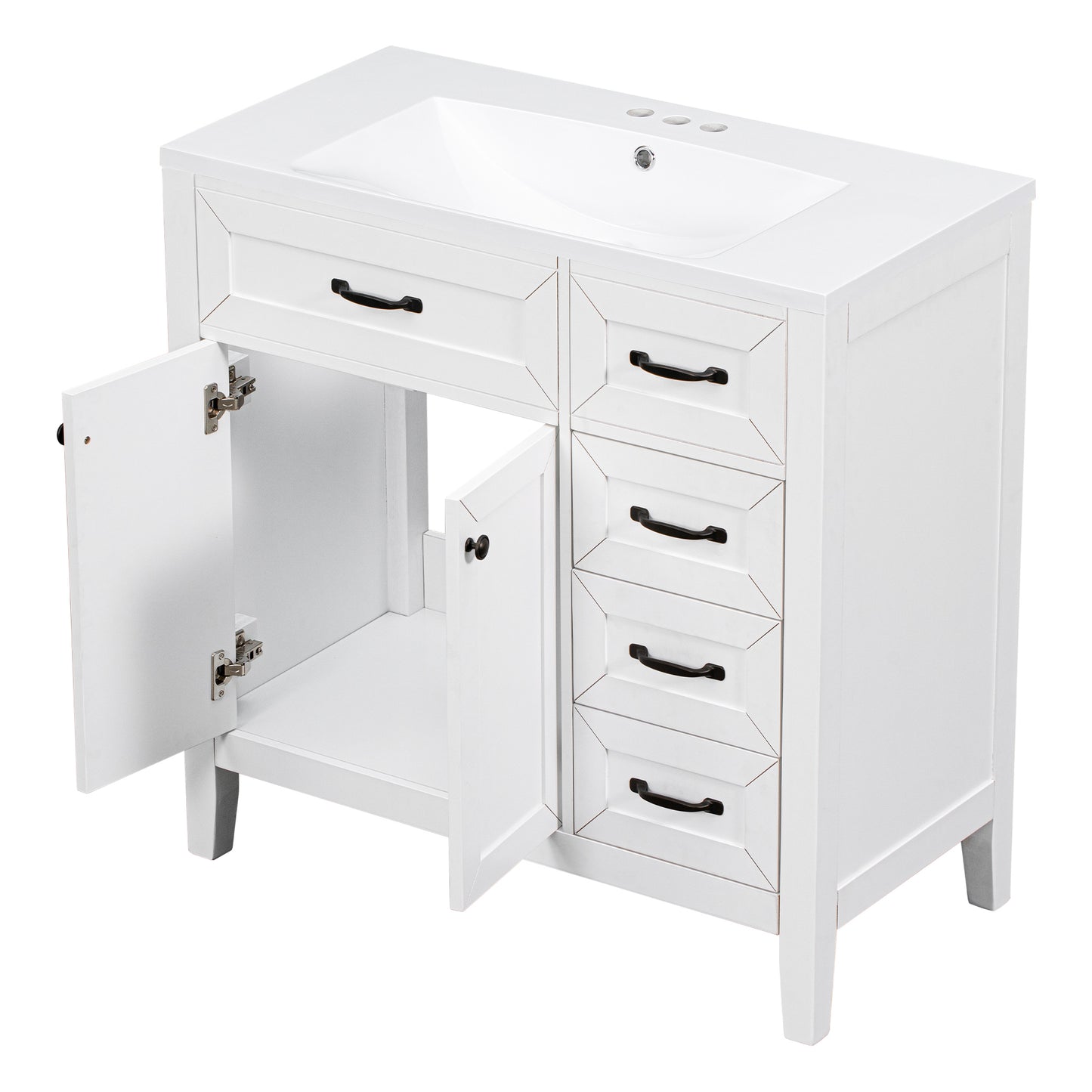 White Bathroom Vanity with Sink Combo