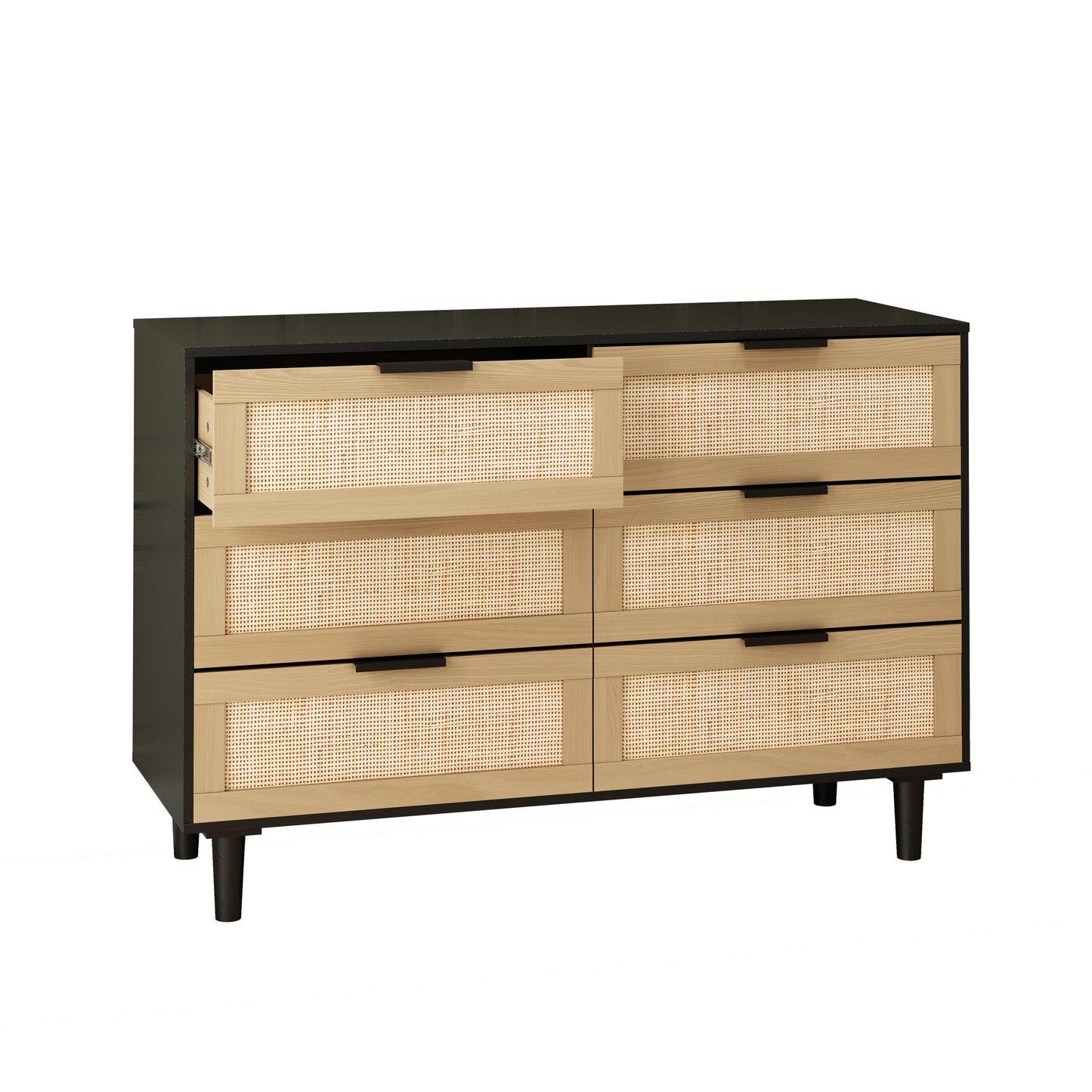 Black Elegance Rattan Dresser