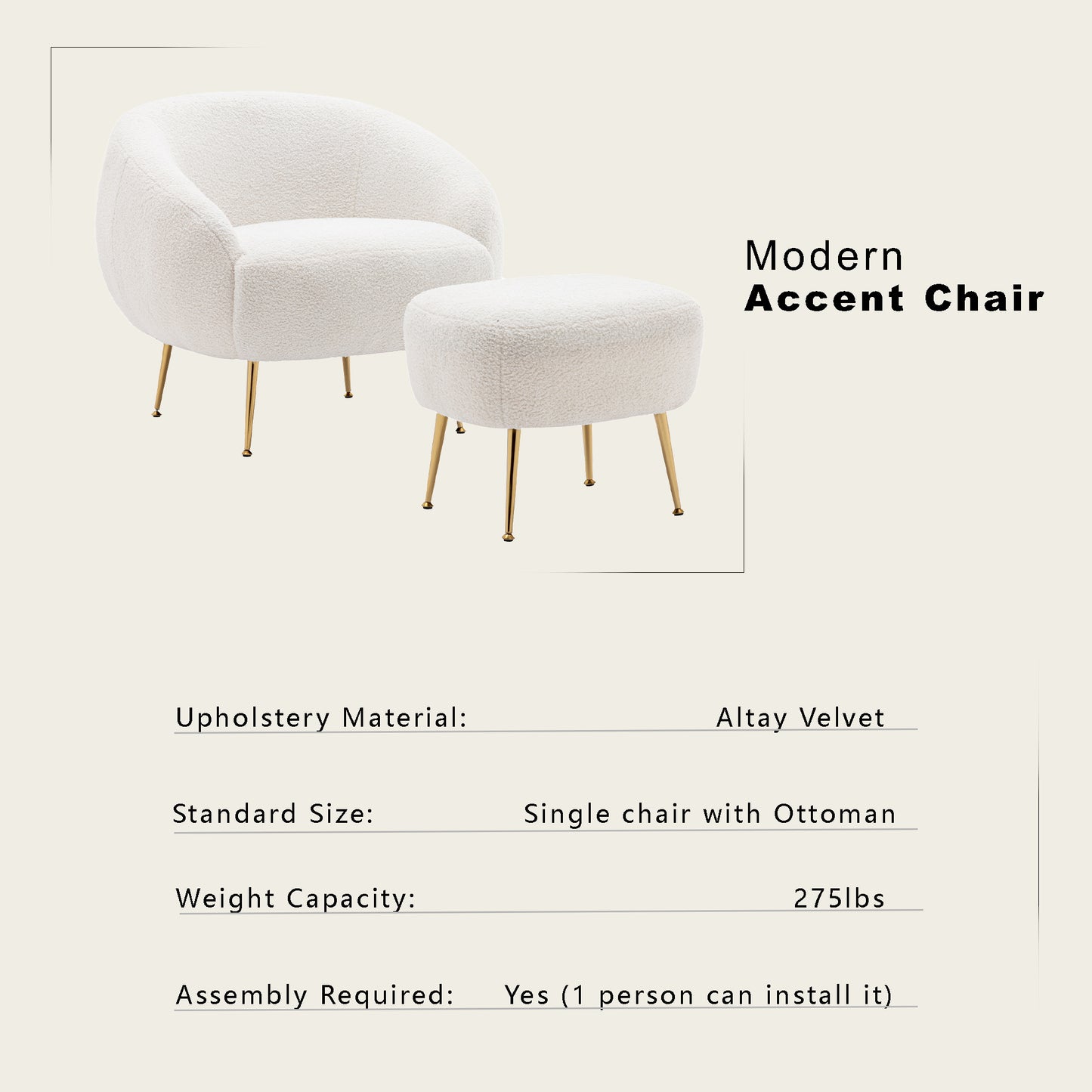 Orisfur Modern Comfy Leisure Accent Chair