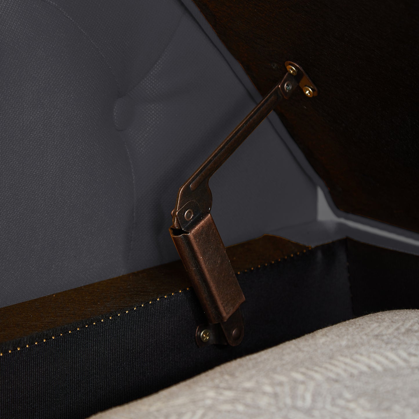 Multifunctional Dark Gray Storage Sofa Stool