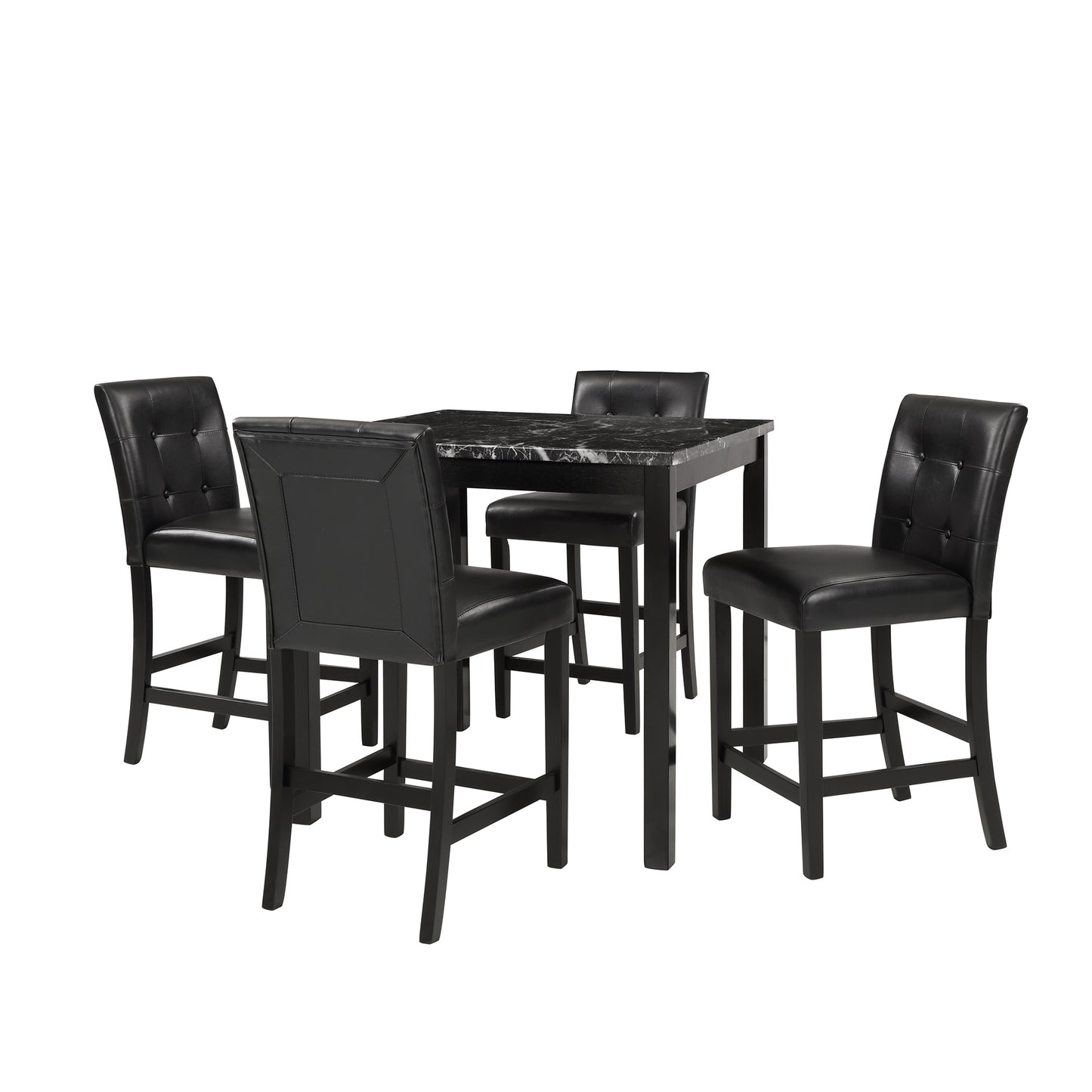 Elegant 5-Piece Marble Top Dining Set