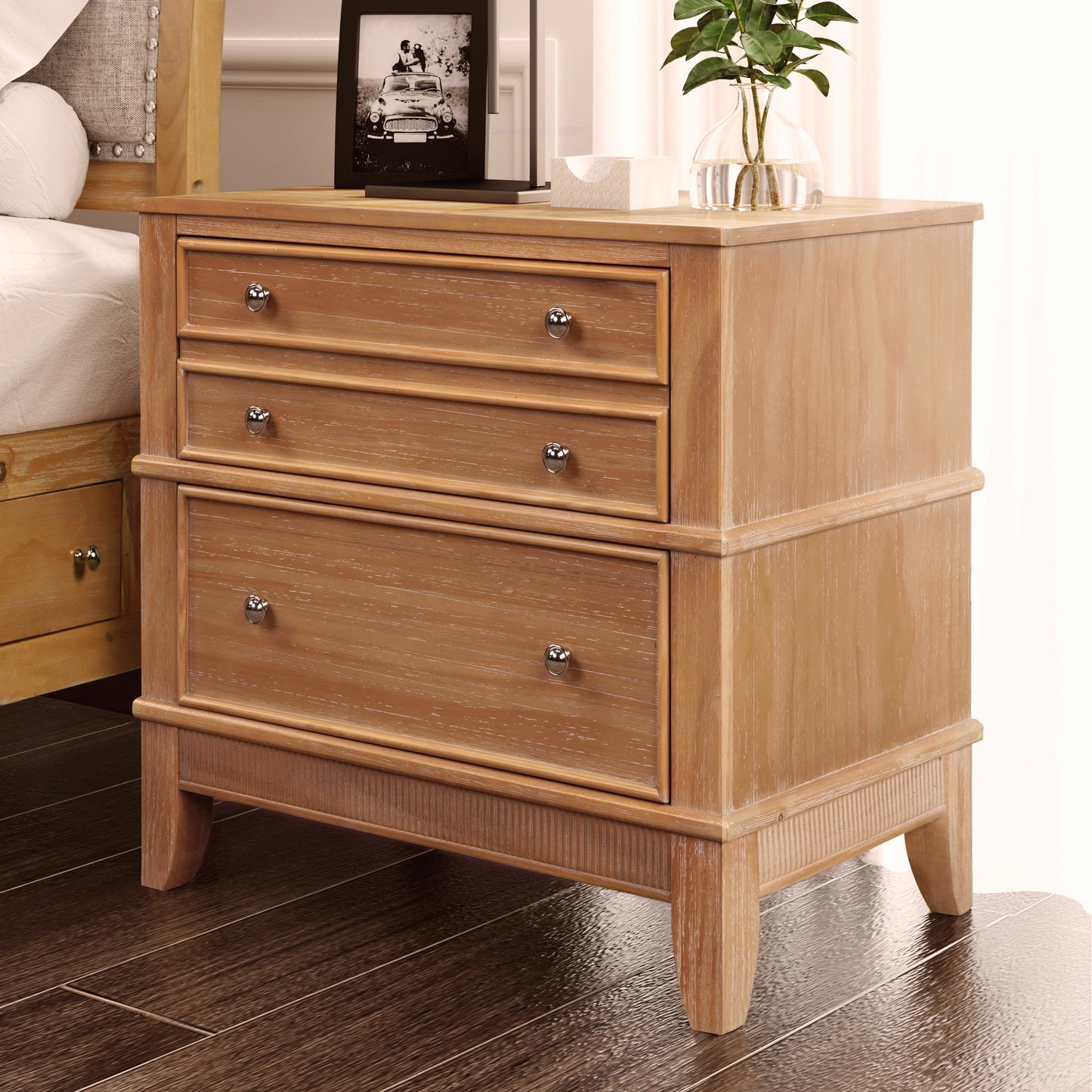 Elysian Pine 3-Drawer Side Table