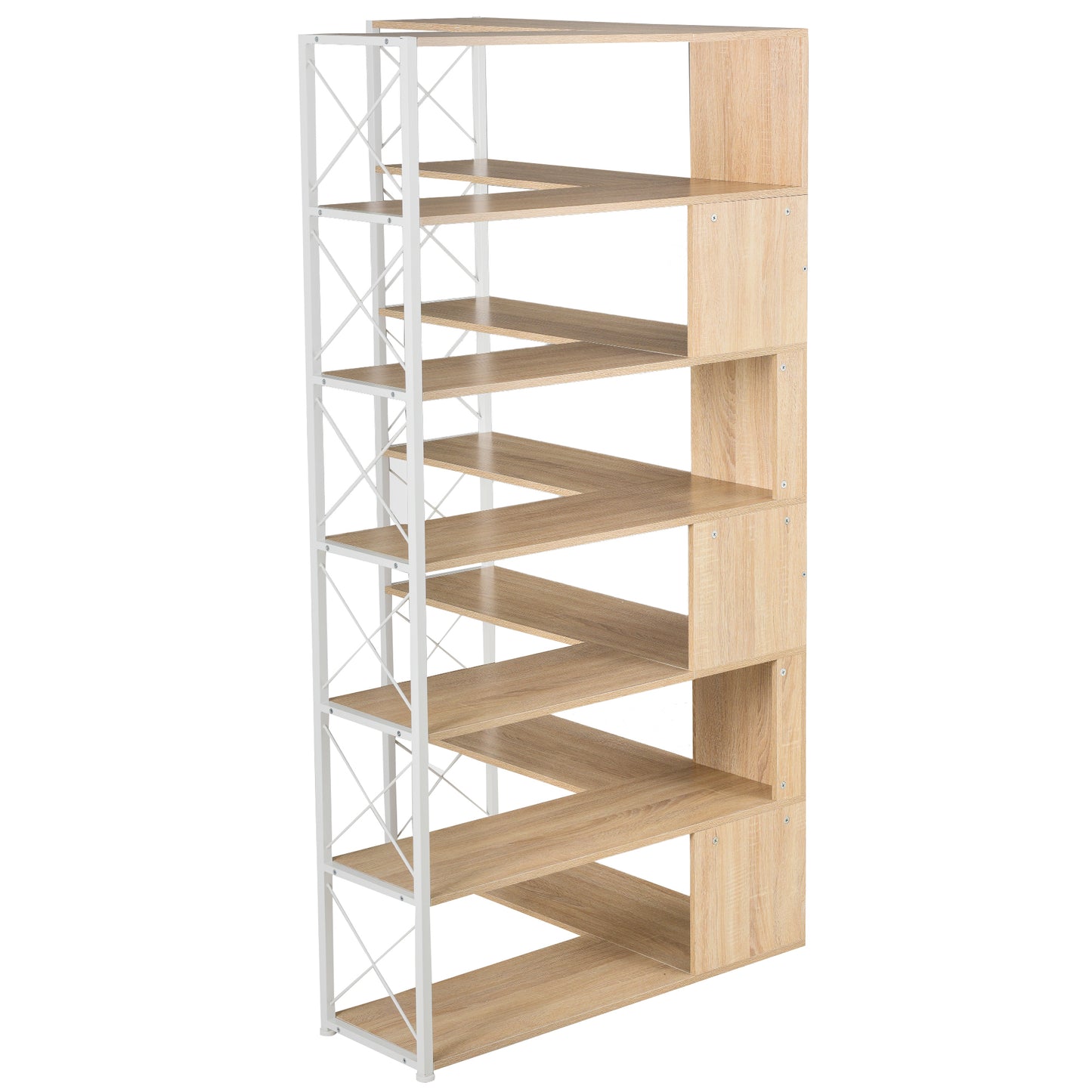 7-Tier L-Shaped Corner Bookcase