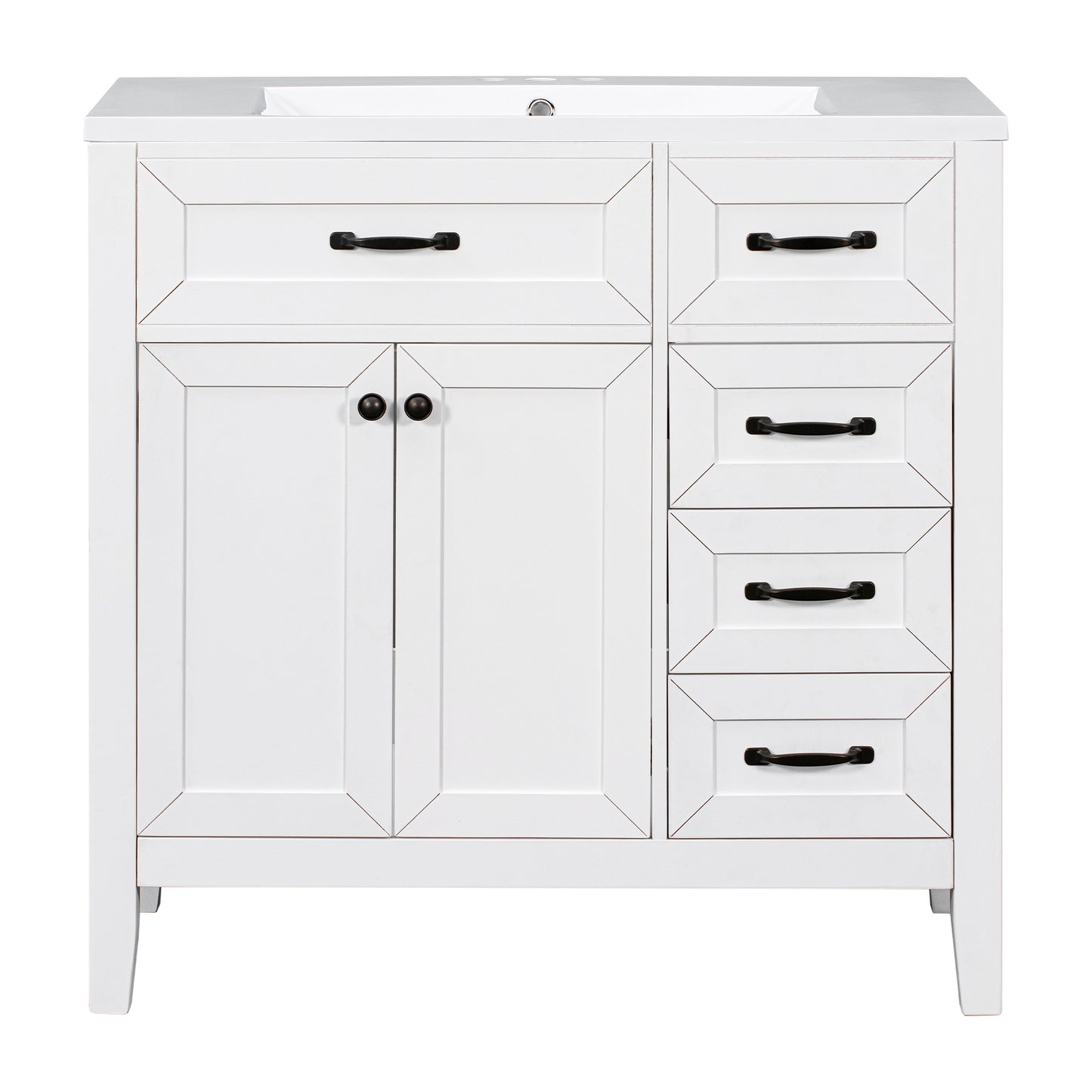 White Bathroom Vanity with Sink Combo