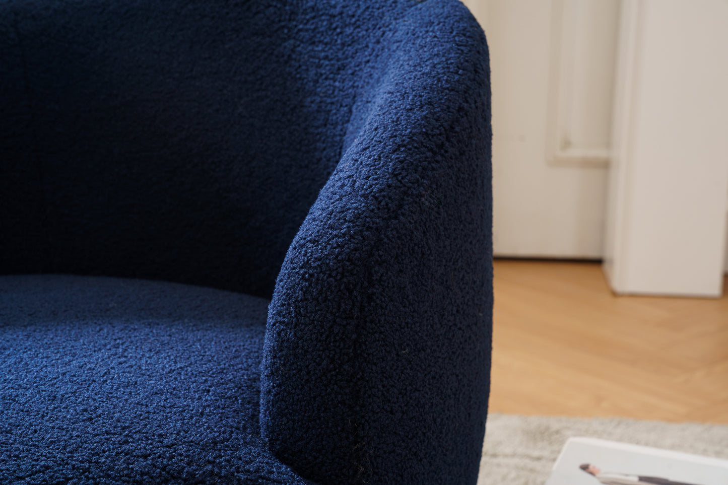 Teddy Fabric Swivel Accent Armchair