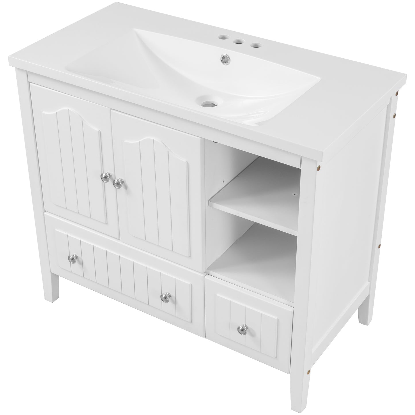 36" Bathroom Vanity With Ceramic Basin