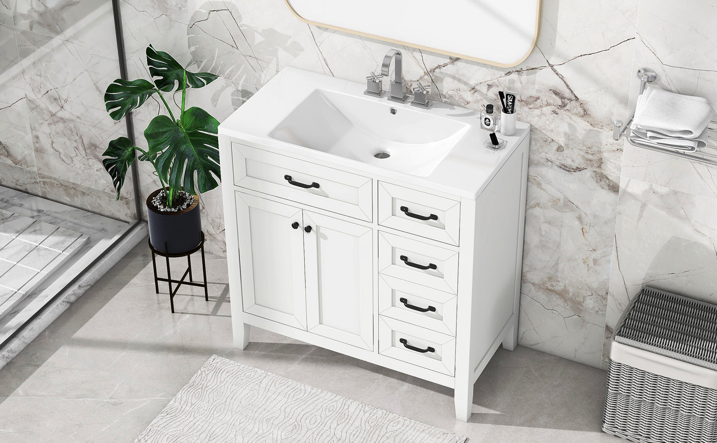 White Bathroom Vanity with Sink Combo