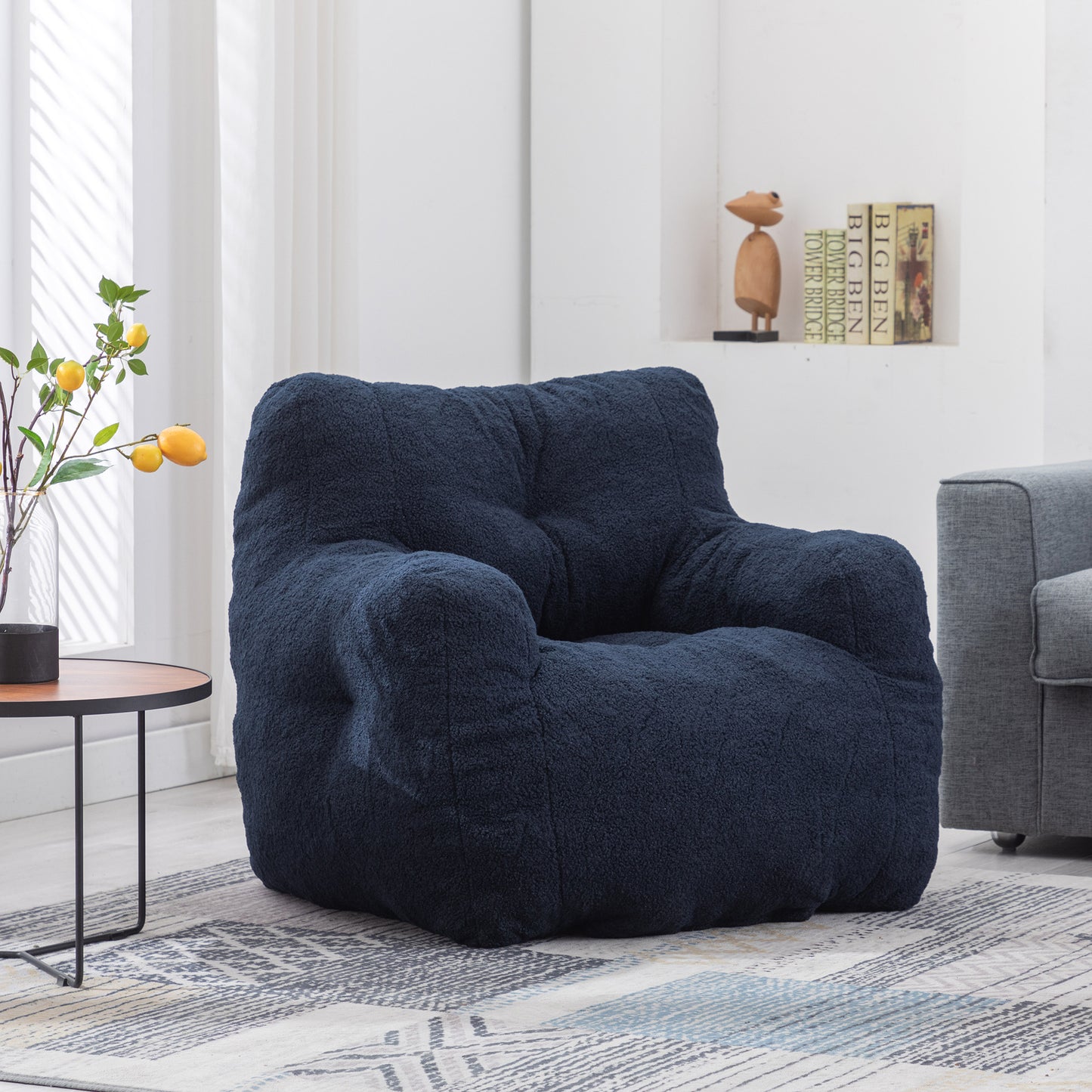 Teddy Fabric Tufted Bean Bag Chair