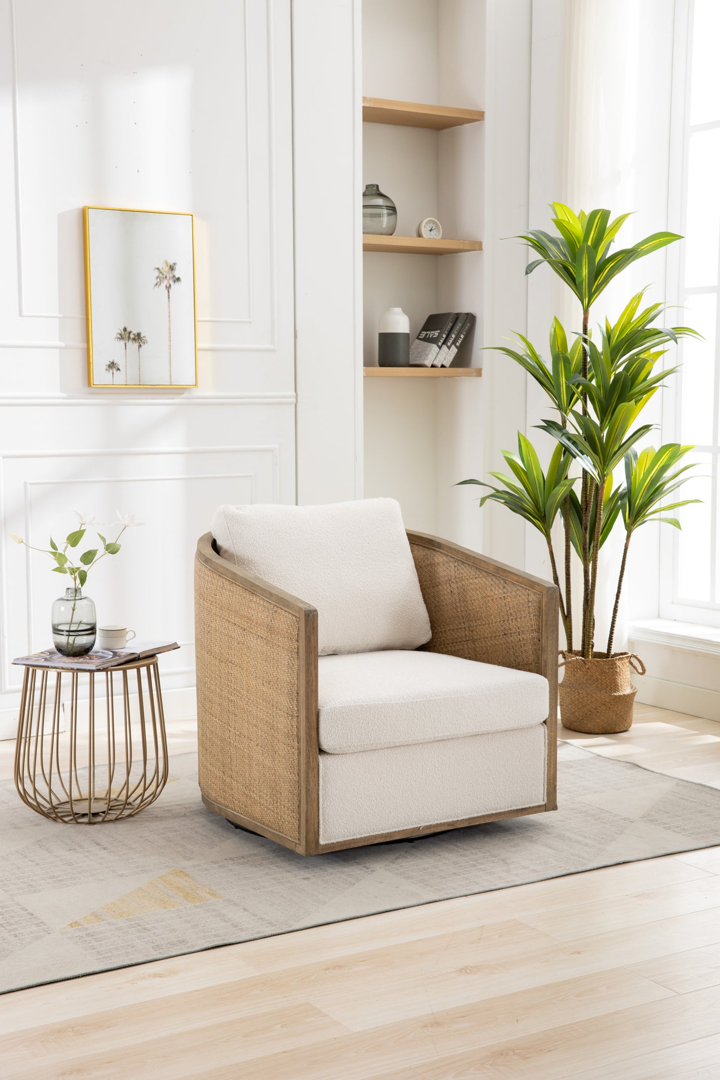 Coolmore Swivel Barrel Accent Chair