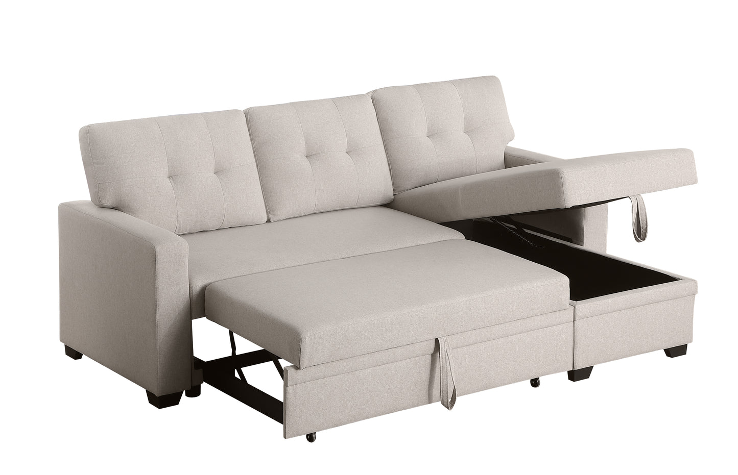 Upholstered Pull Out Sectional Sofa