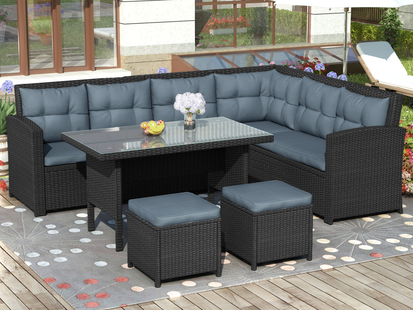 6-Piece Patio Outdoor Sectional Sofa