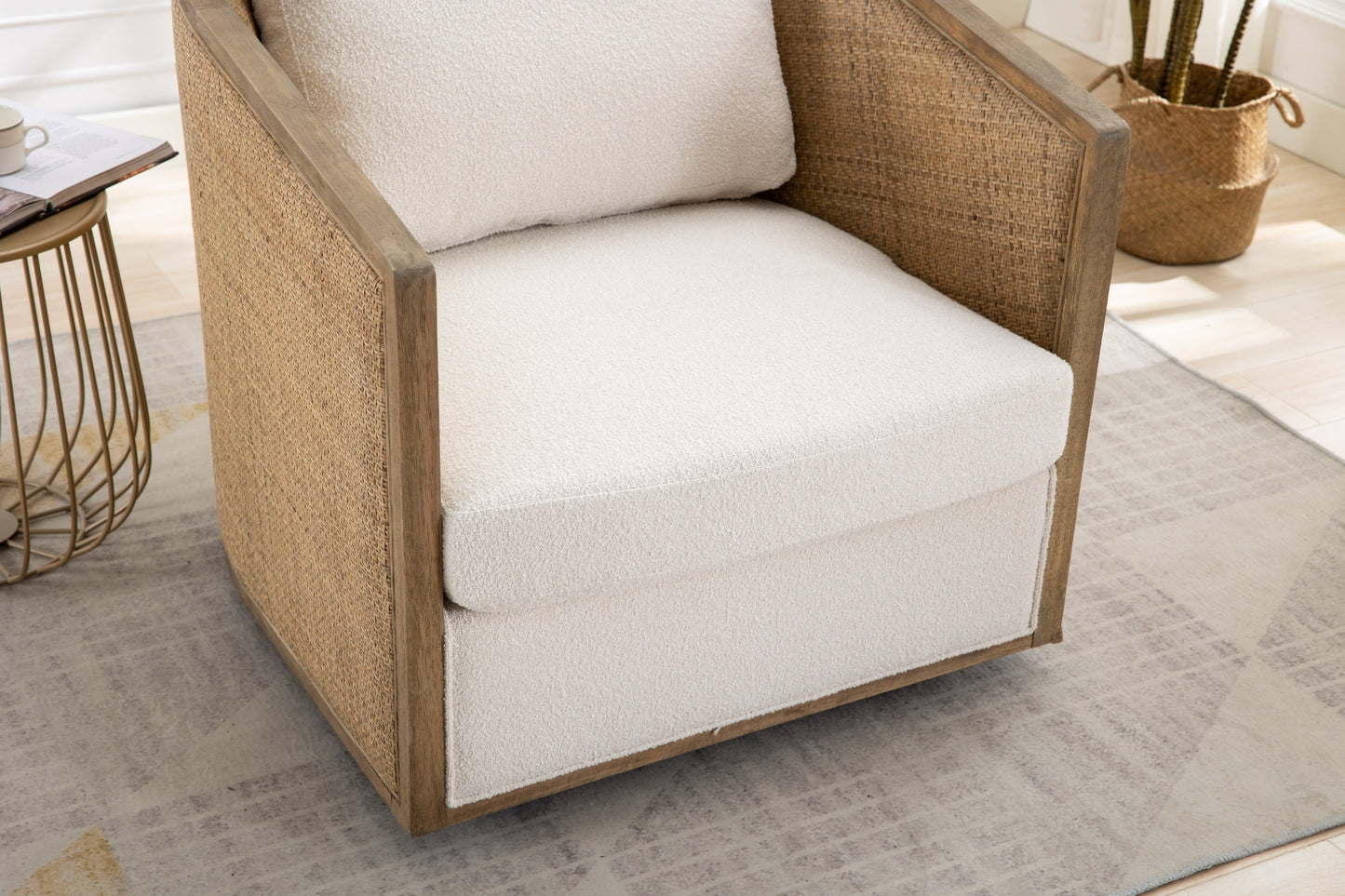 Coolmore Swivel Barrel Accent Chair