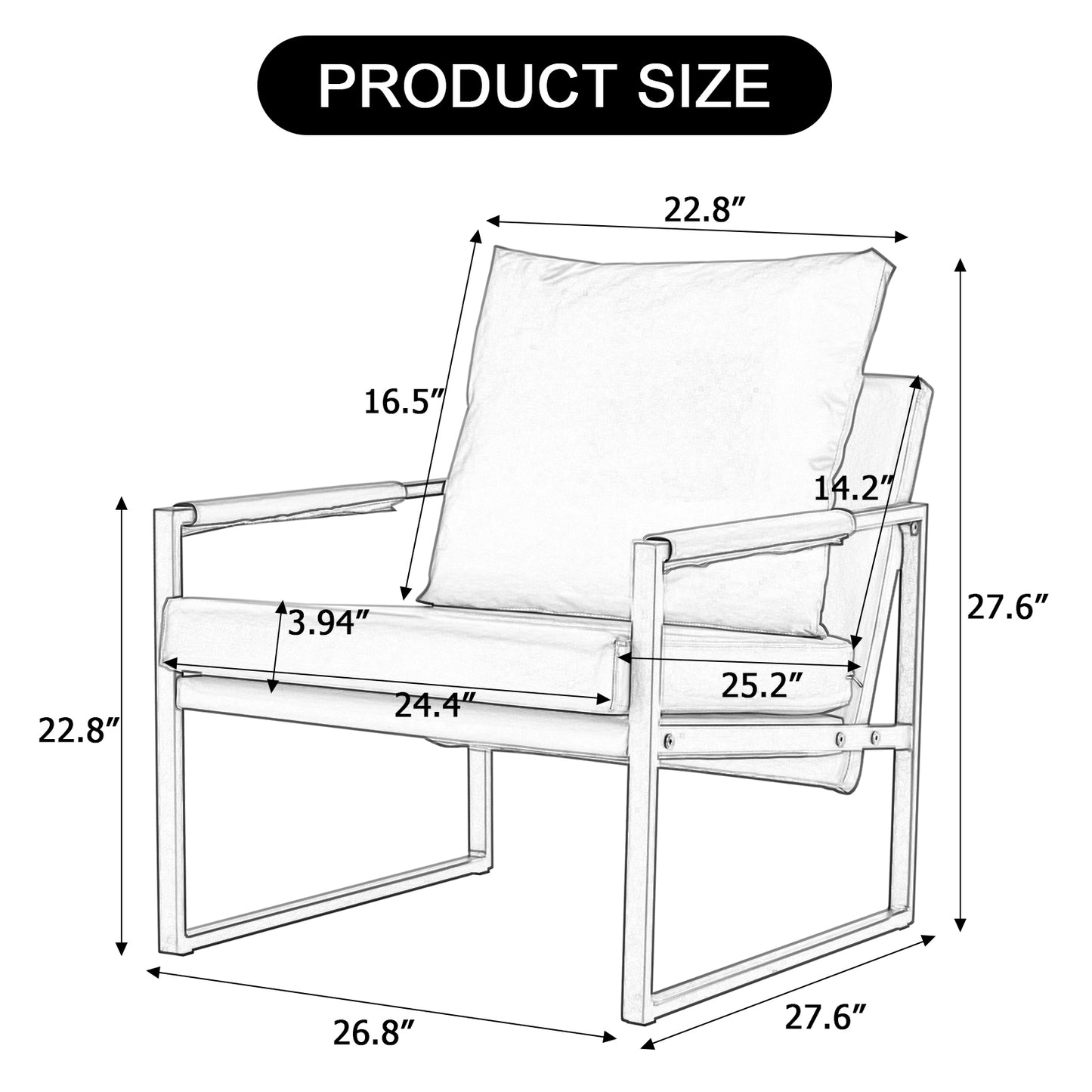 PU Leather Accent Arm Chair