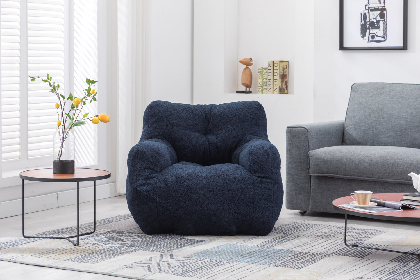 Teddy Fabric Tufted Bean Bag Chair