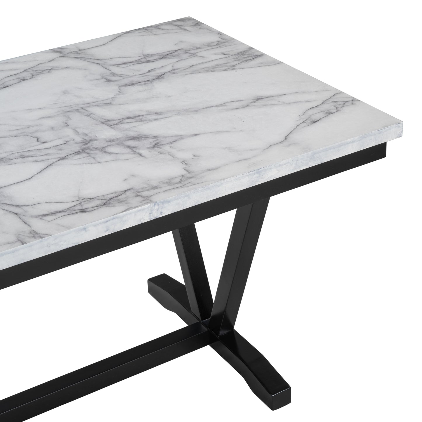 Modern Style Marbled Veneer Dining Set