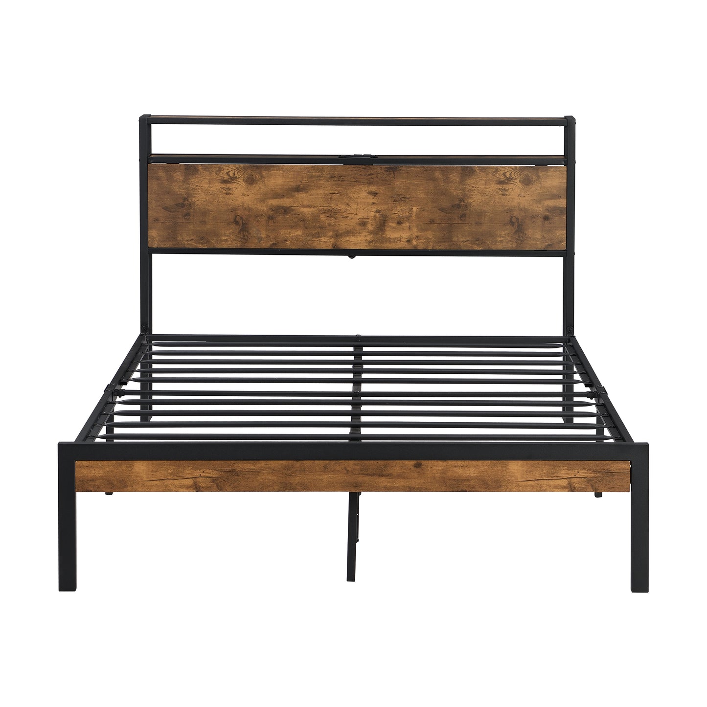 Modern Black Metal Platform Bed