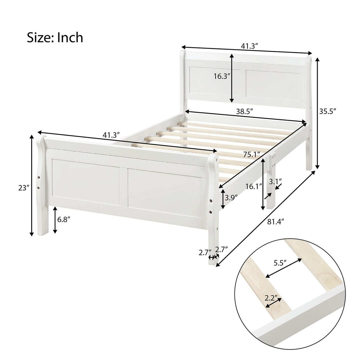 Wood Platform Bed Twin Frame