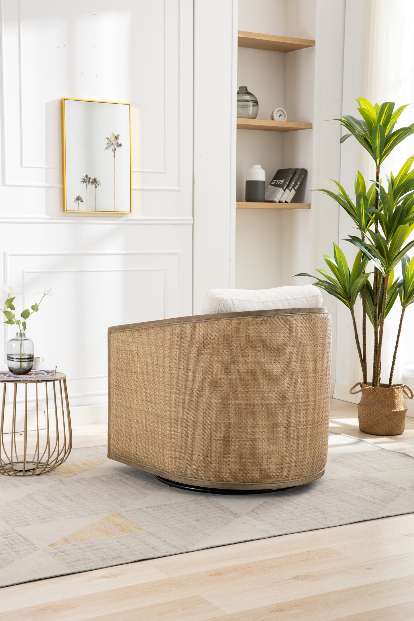 Coolmore Swivel Barrel Accent Chair