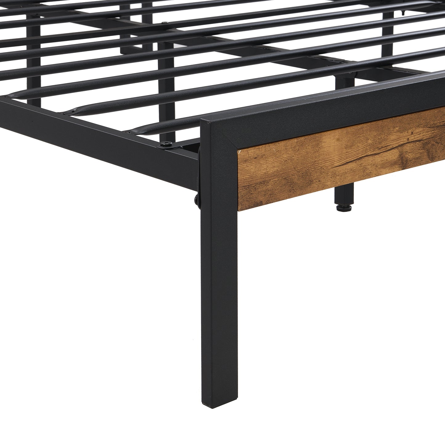 Modern Black Metal Platform Bed