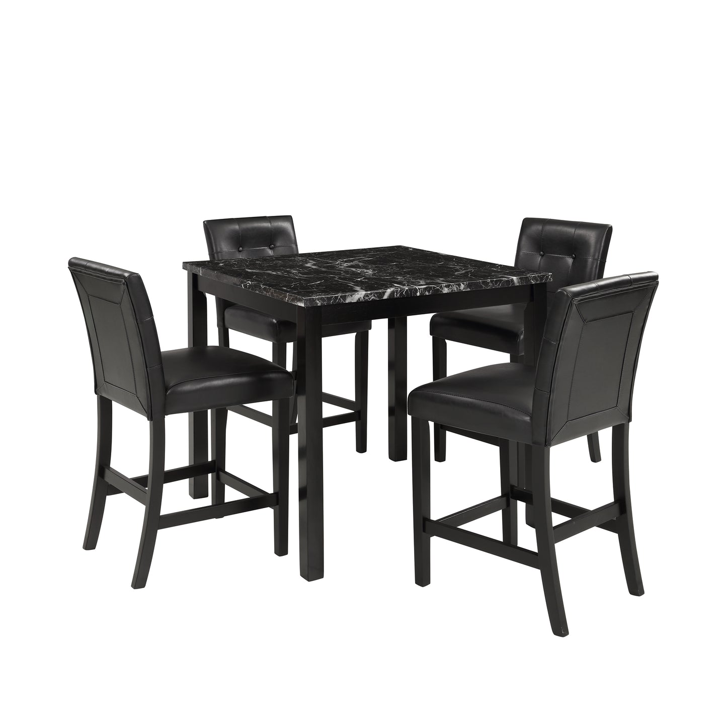 Elegant 5-Piece Marble Top Dining Set