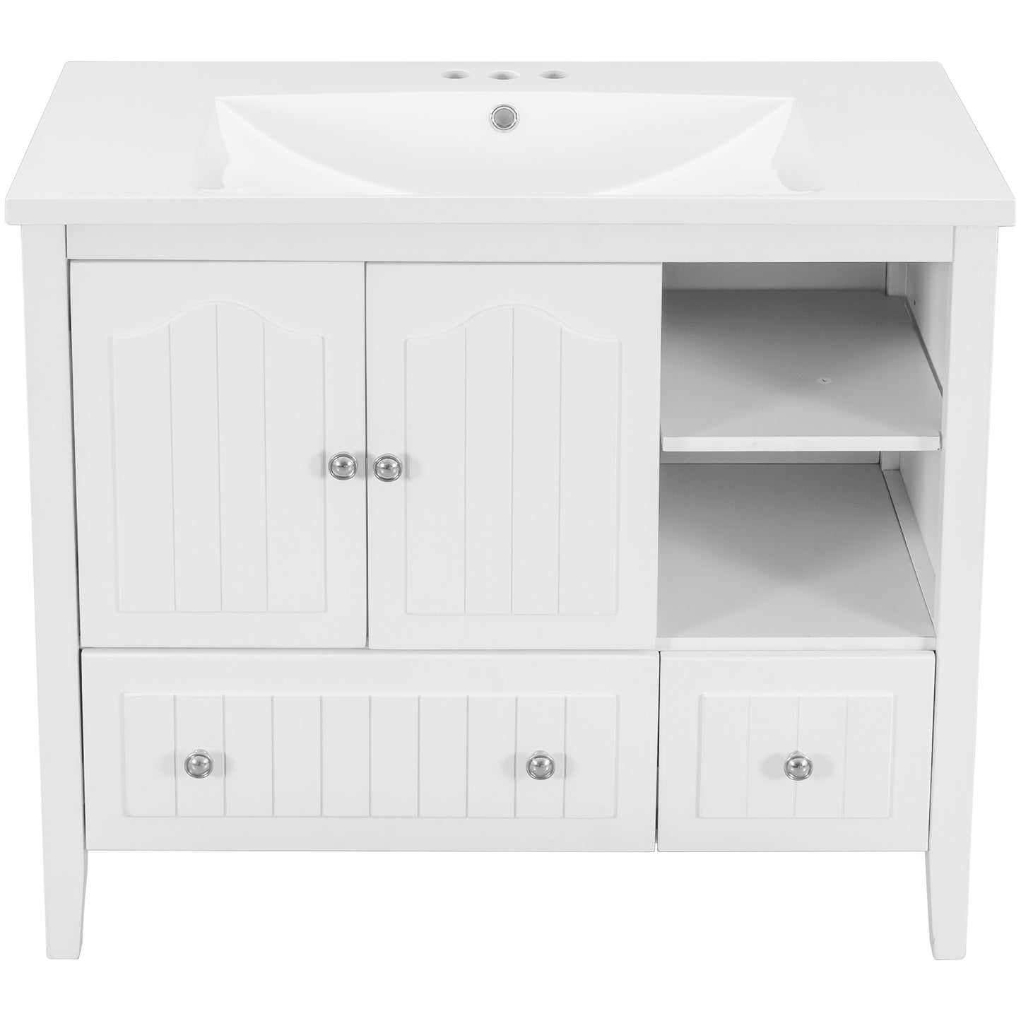 36" Bathroom Vanity With Ceramic Basin