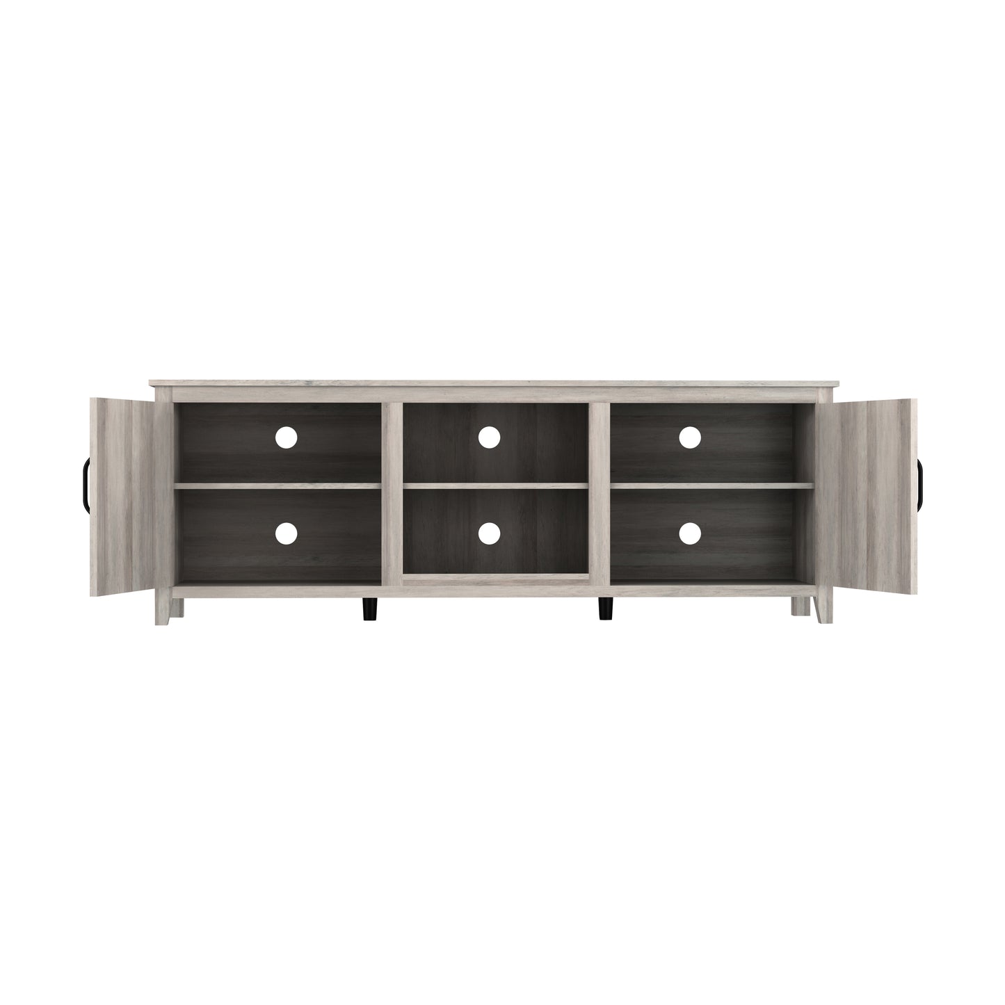 Industrial Grey Walnut TV Stand with Storage Doors
