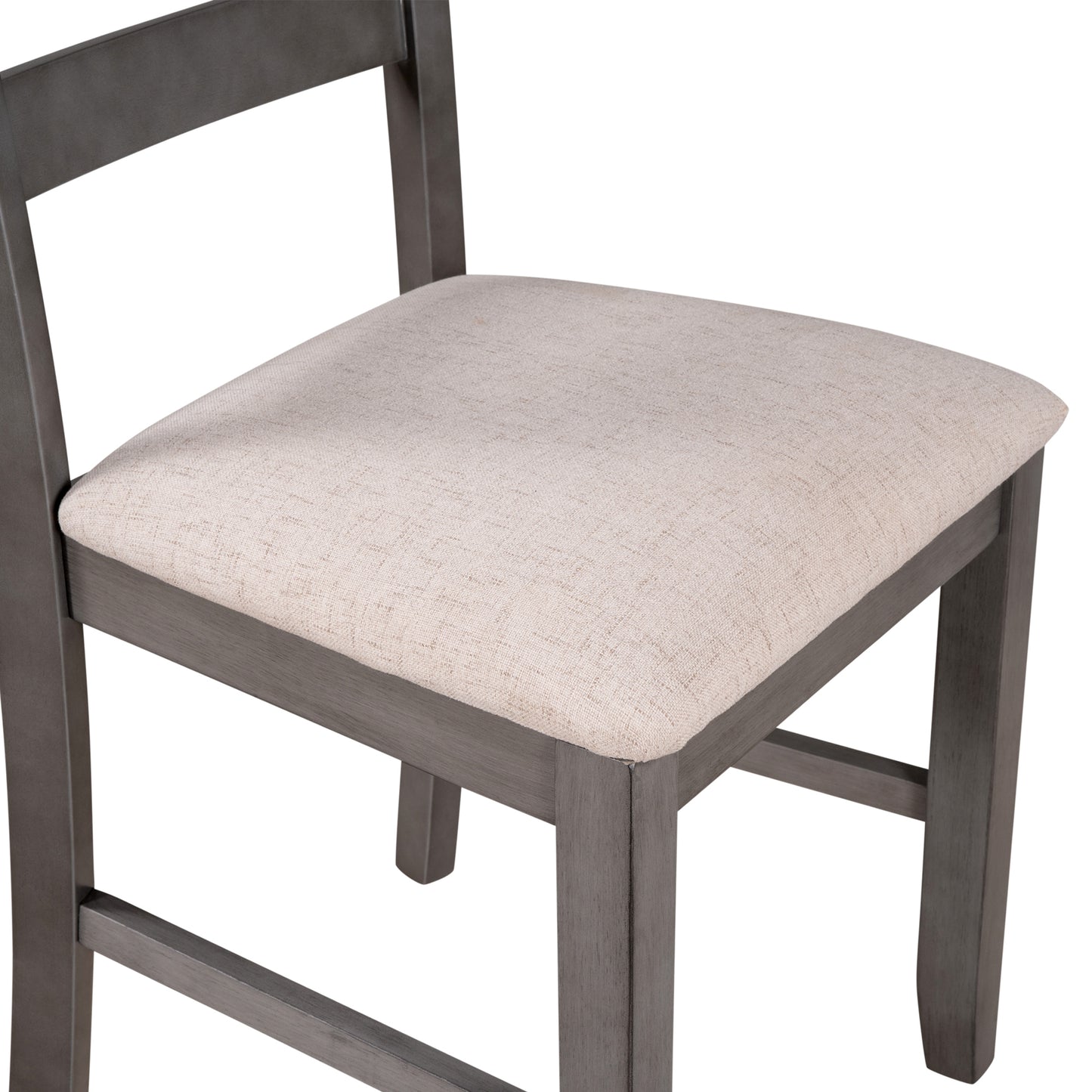 Modern Gray Solid Wood 6-Piece Dining Set