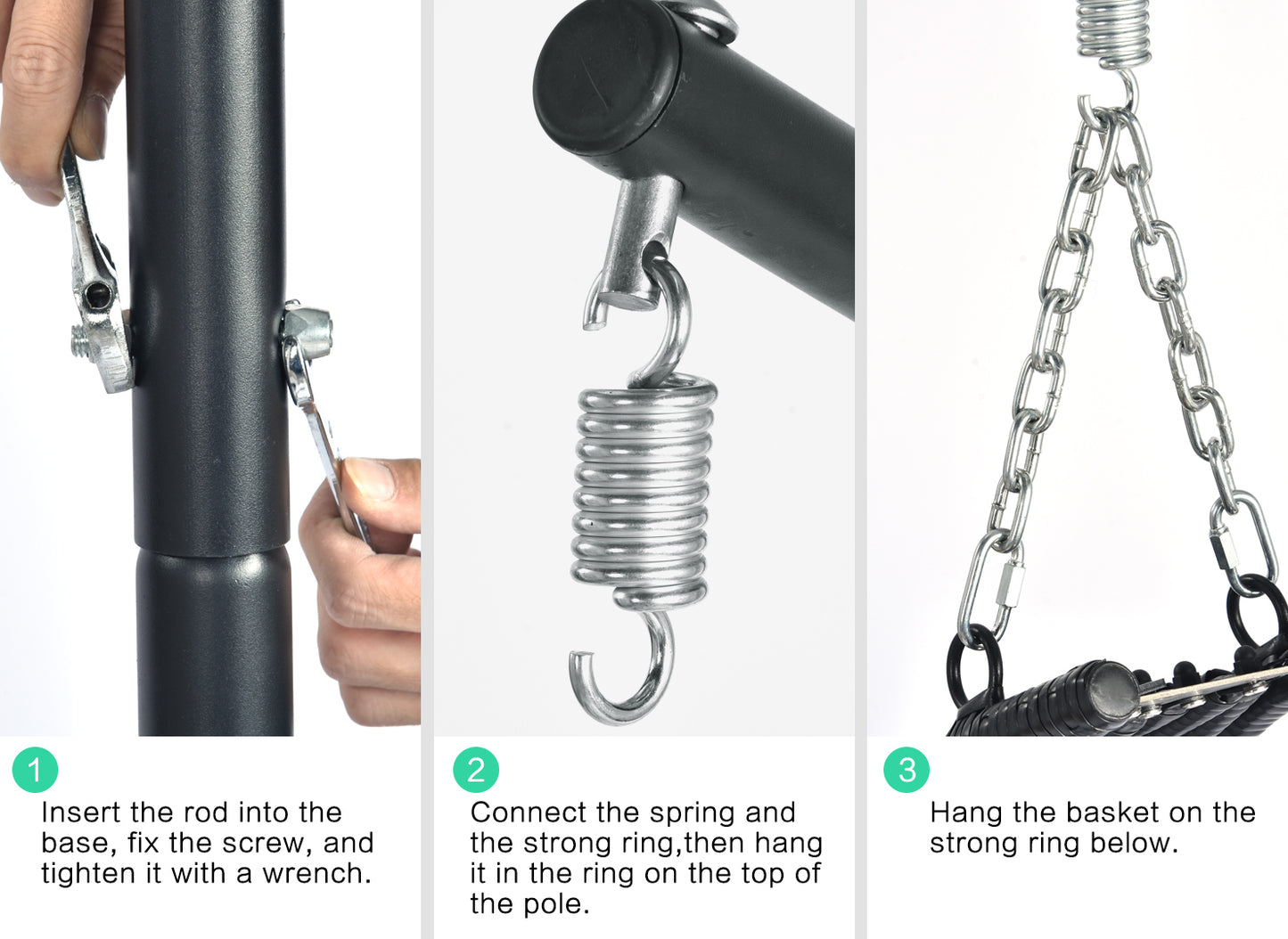 Egg chair stand base spread showing full footprint and stability for indoor outdoor use | MuMu Market