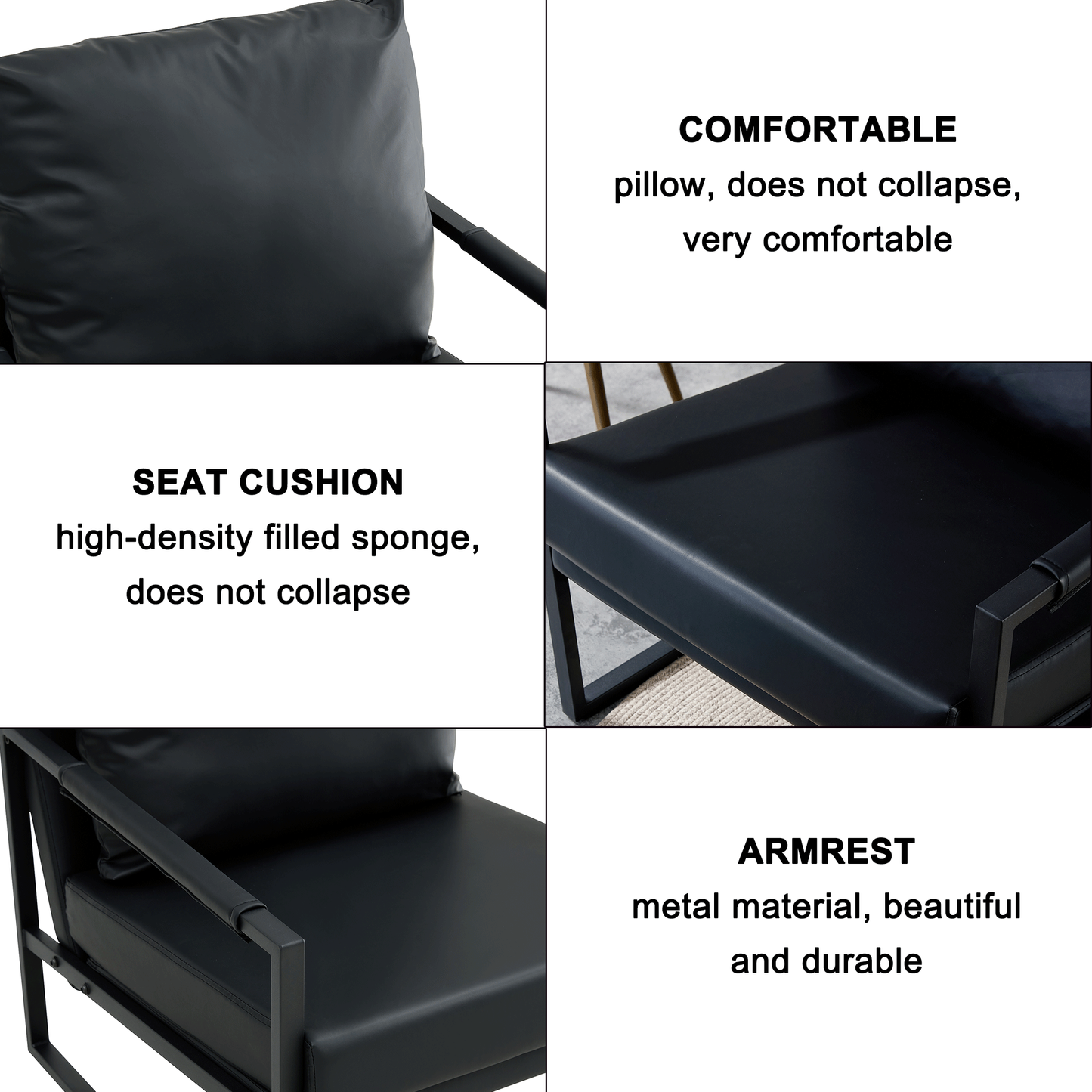 PU Leather Accent Arm Chair