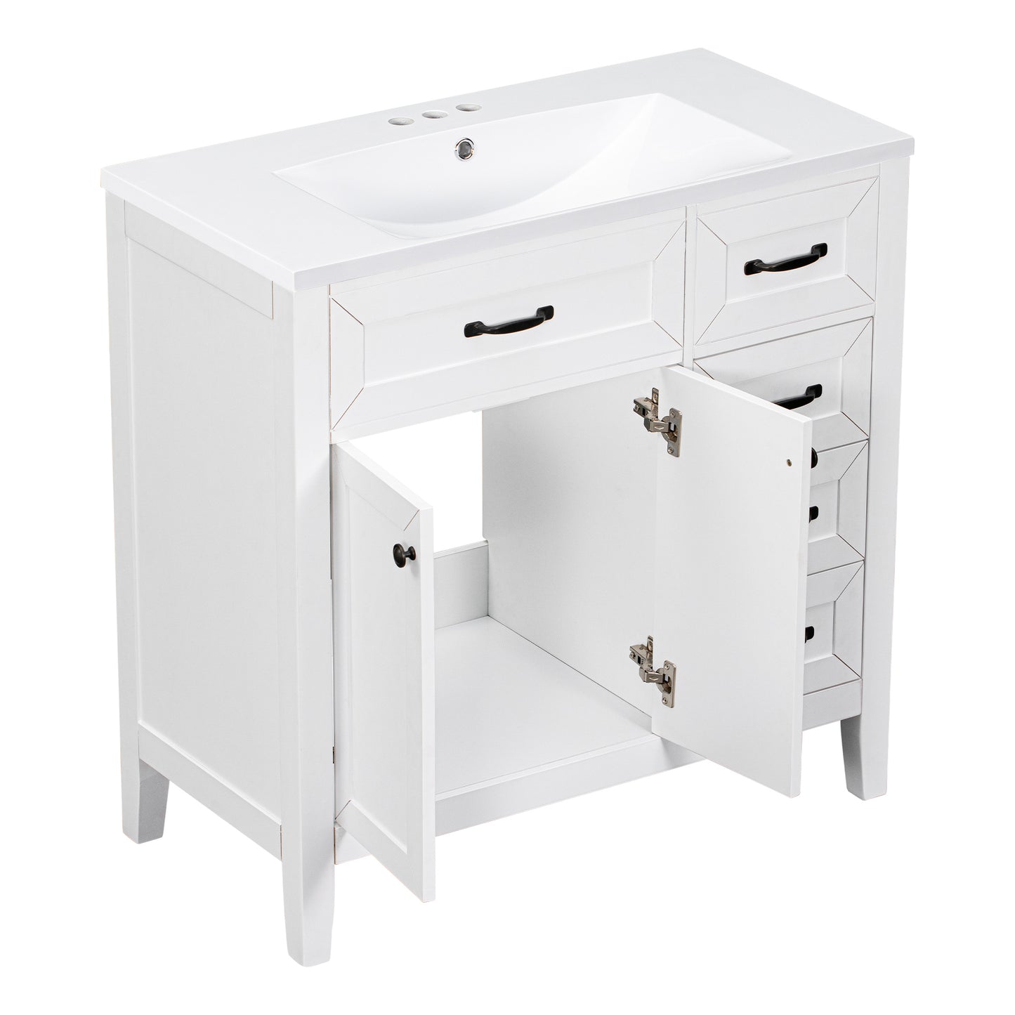 White Bathroom Vanity with Sink Combo
