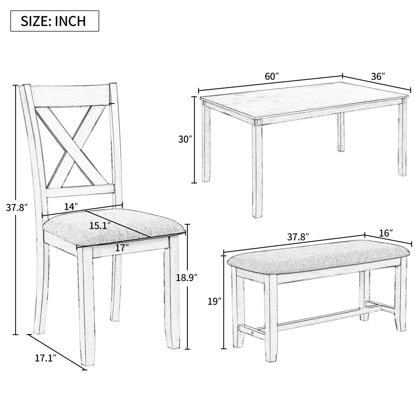 Elegant 6-Piece Espresso Dining Table