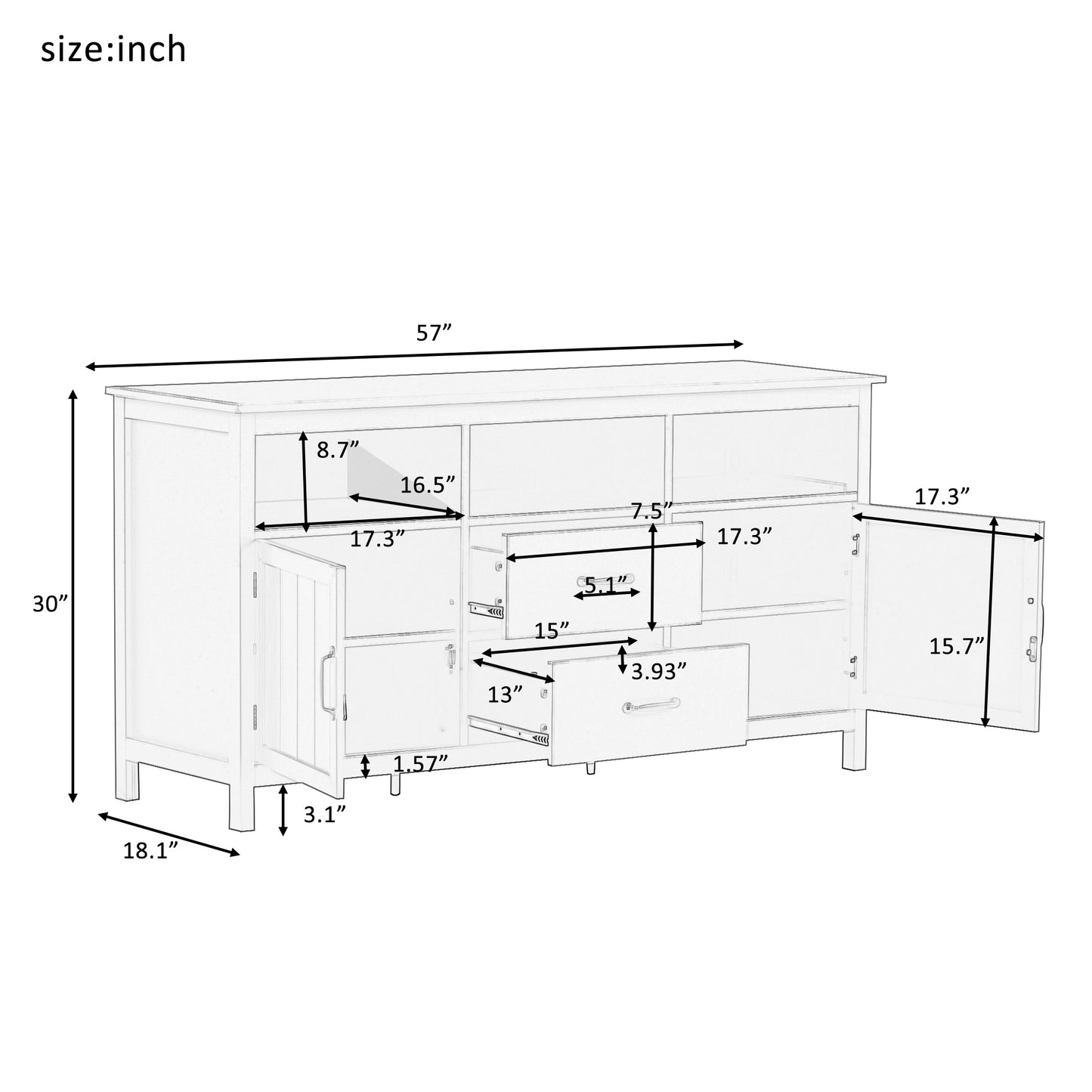 U-Style Navy TV Stand