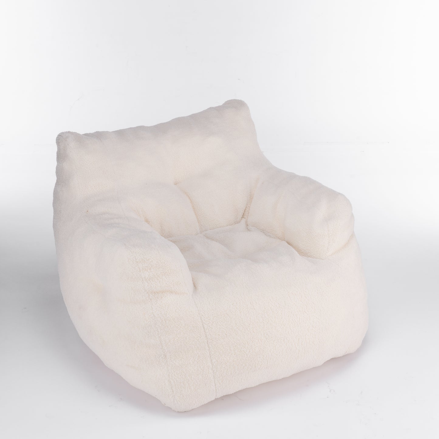 Teddy Fabric Tufted Foam Bean Bag Chair