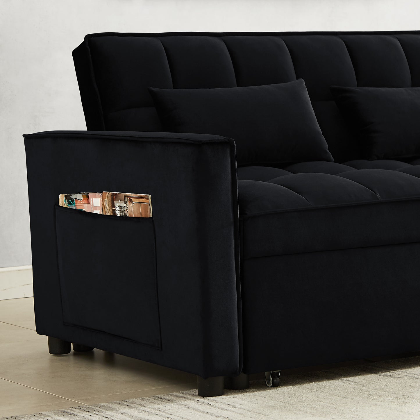 Velvet Convertible Loveseat Sleeper Sofa