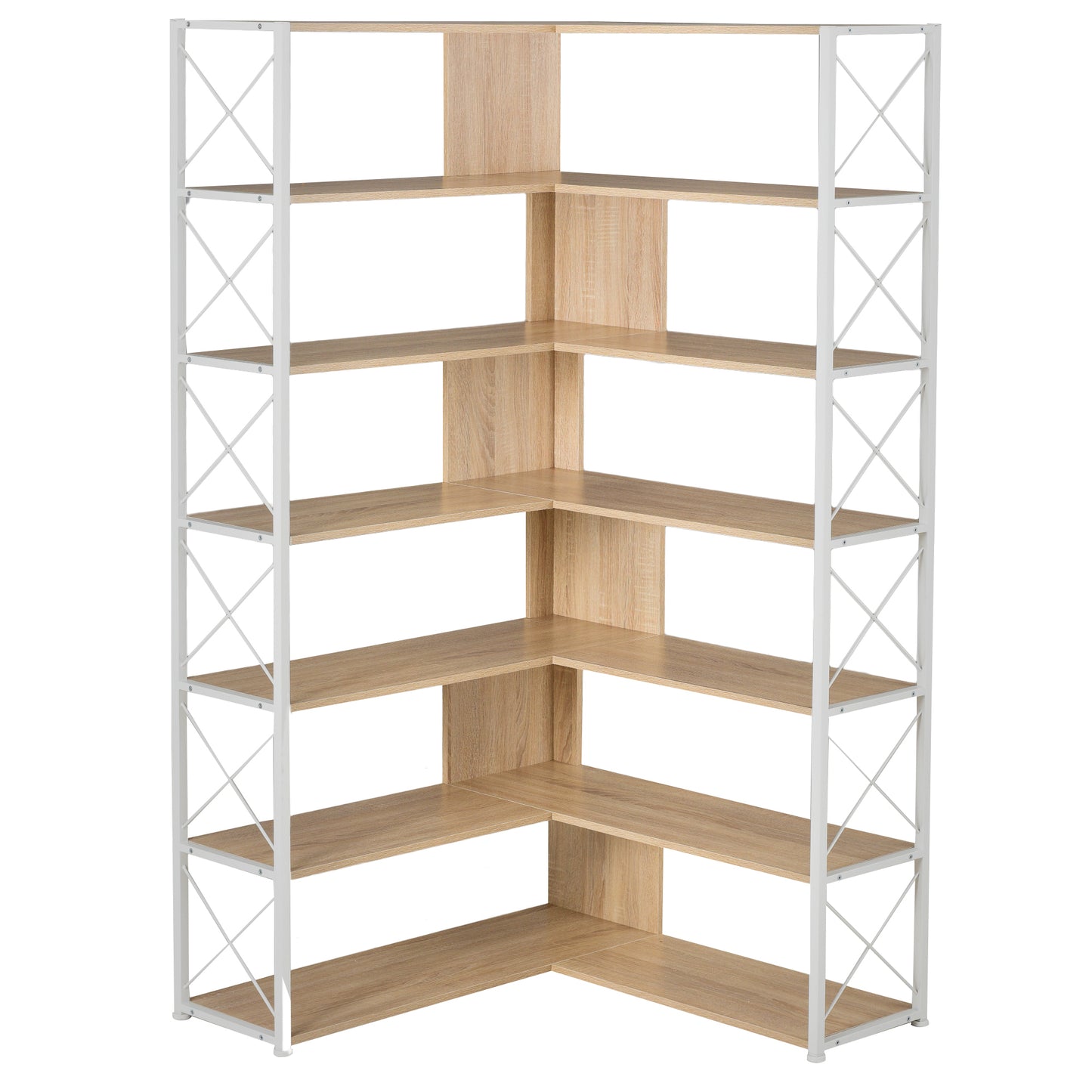 7-Tier L-Shaped Corner Bookcase