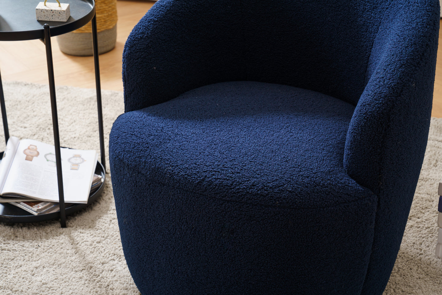 Teddy Fabric Swivel Accent Armchair