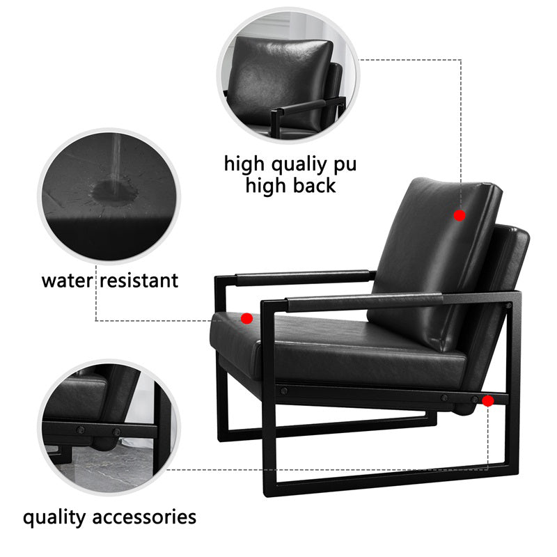 PU Leather Accent Arm Chair