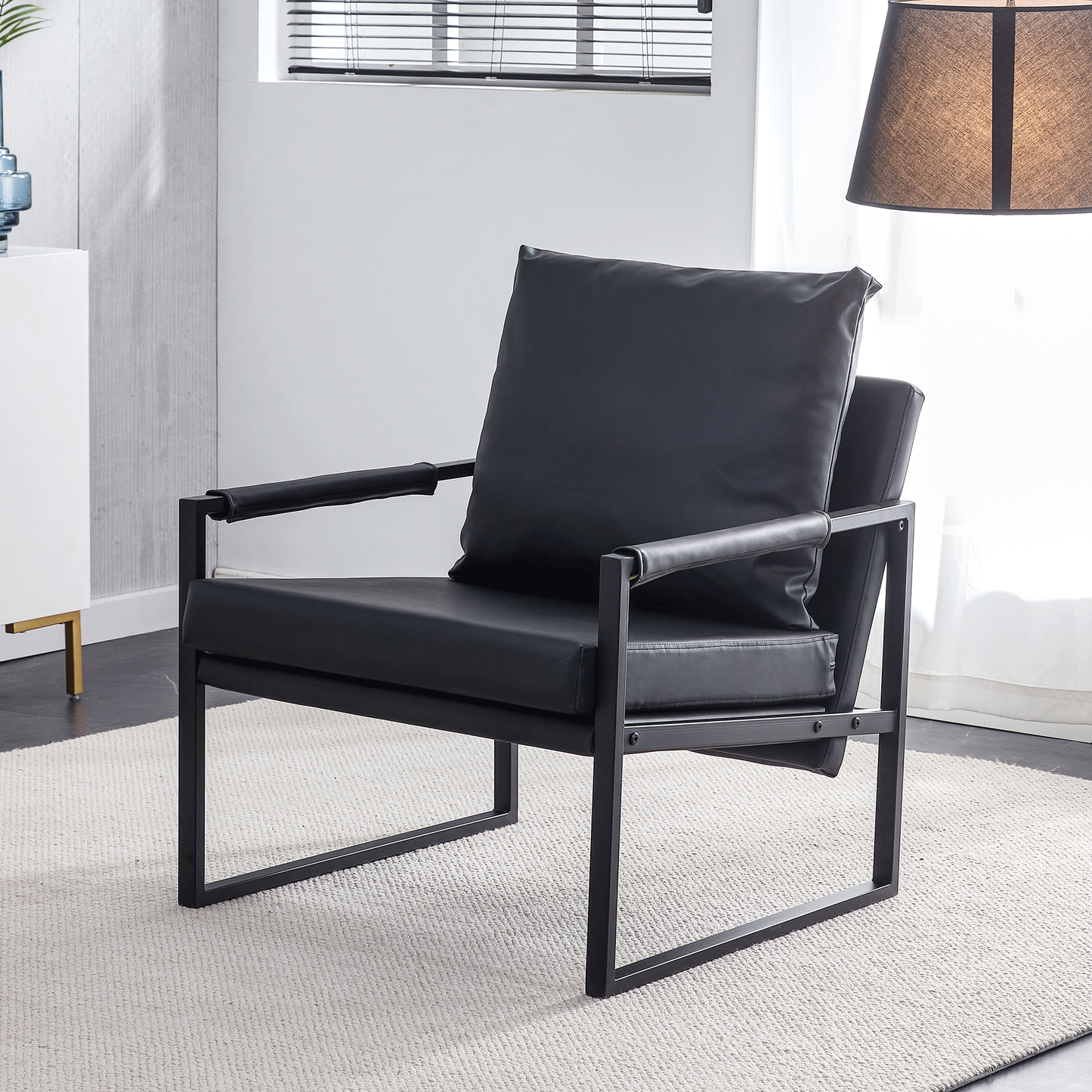 PU Leather Accent Arm Chair